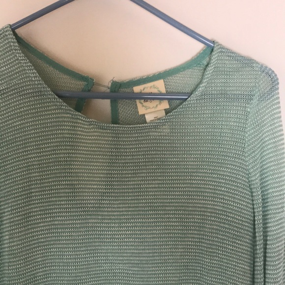 Adorable seafoam blue sweater with sheer fabric - Picture 2 of 5